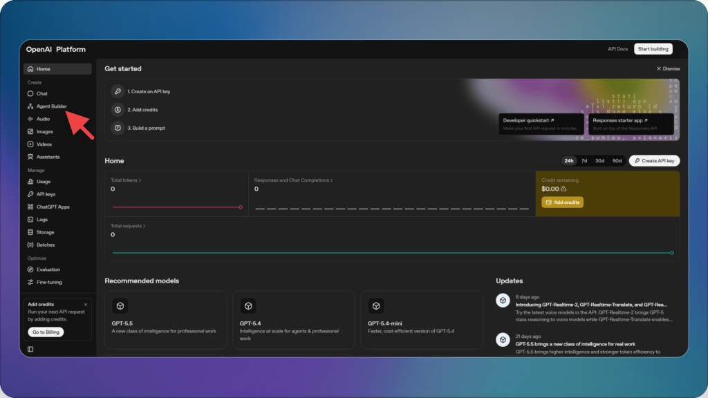OpenAI platform screenshot