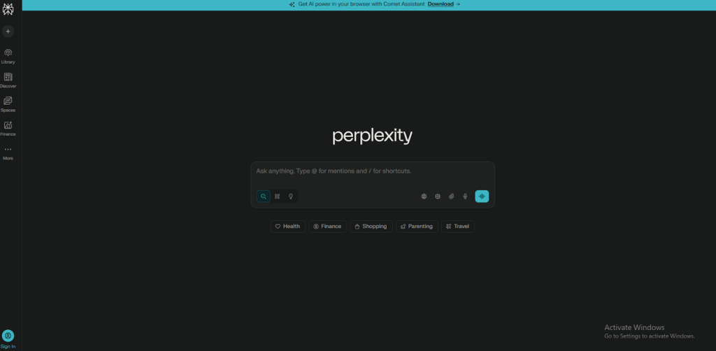 Perplexity AI tool