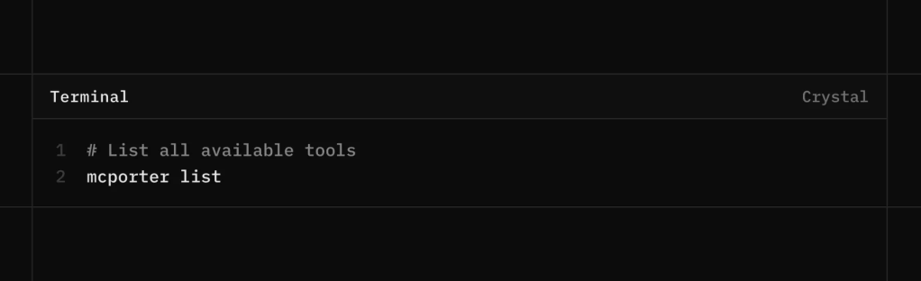 mcporter config list