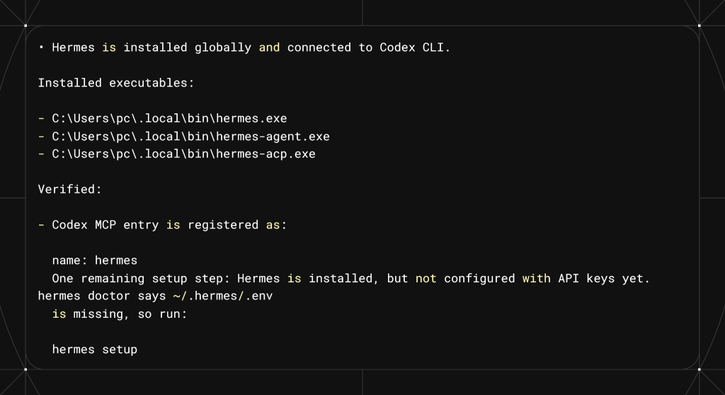 Installing Hermes AI agent