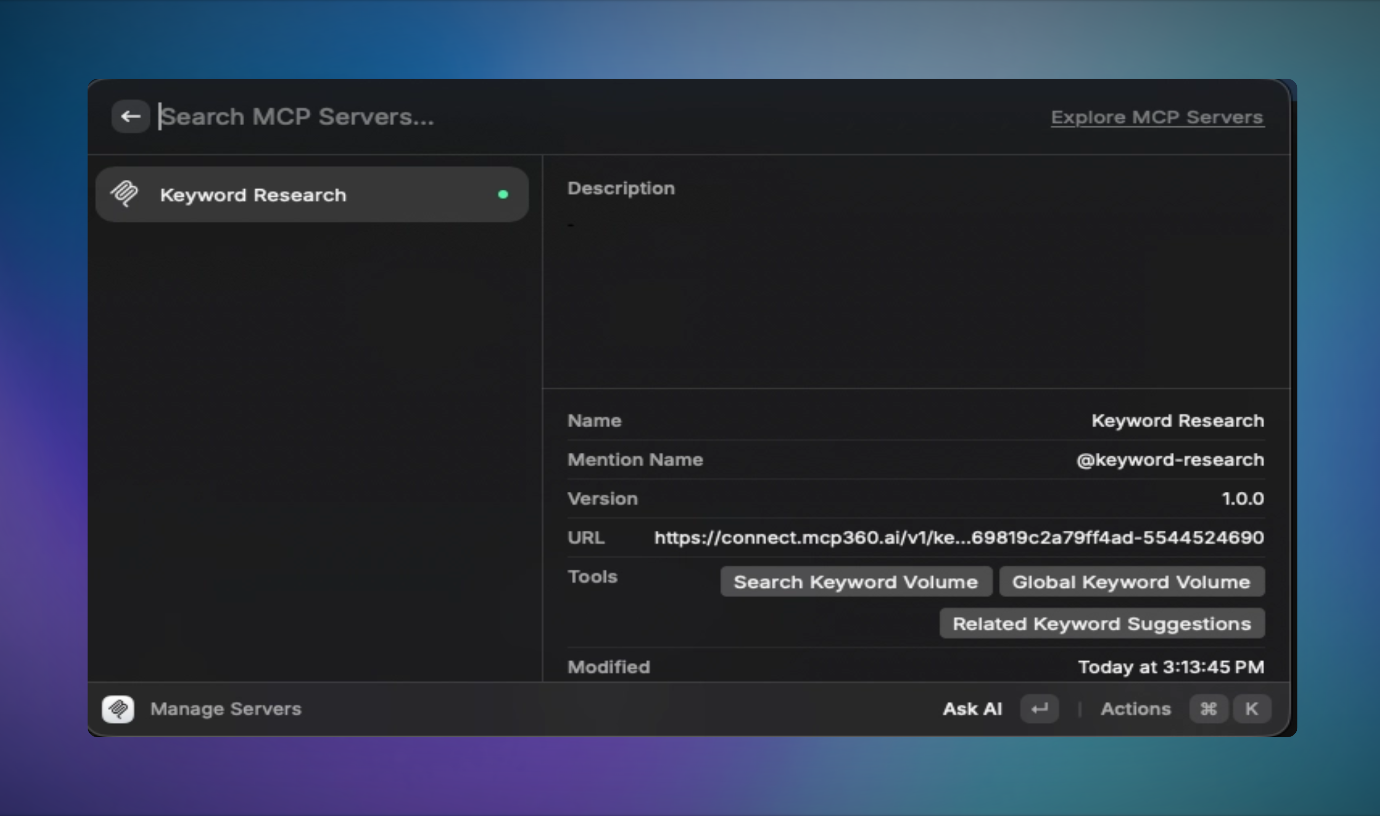 Verify Connected MCP server