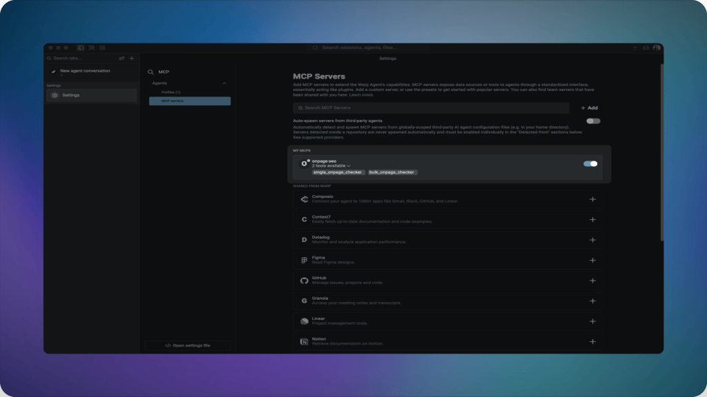 Added MCP server