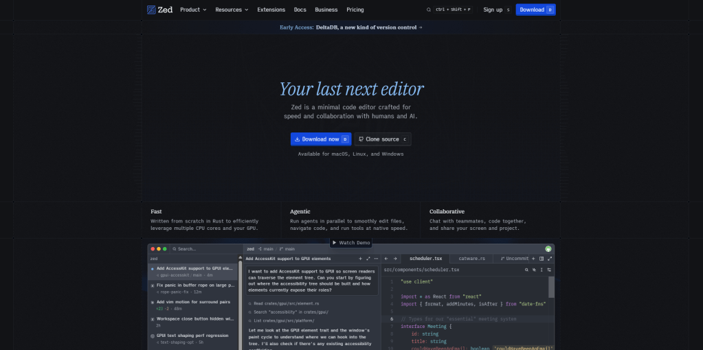 Zed web page