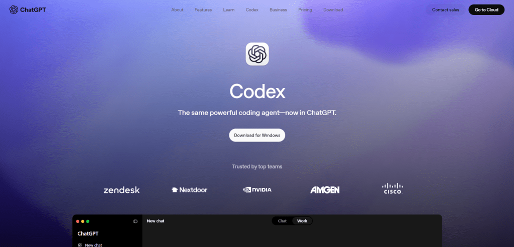Codex web page