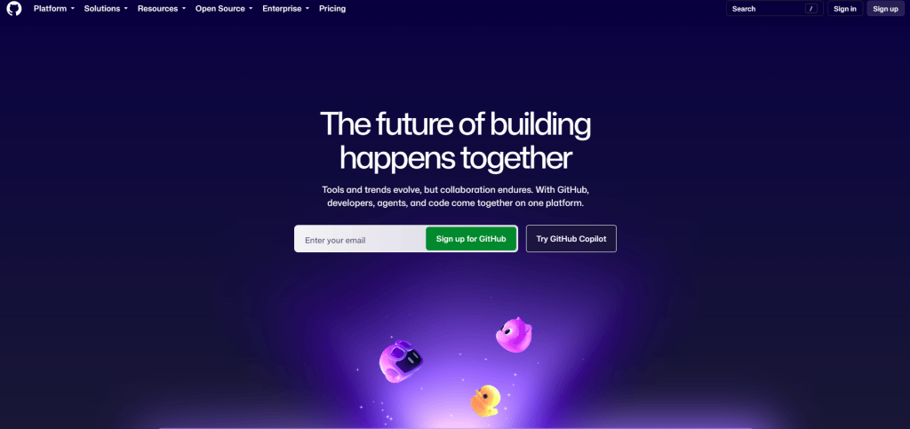 GitHub web page