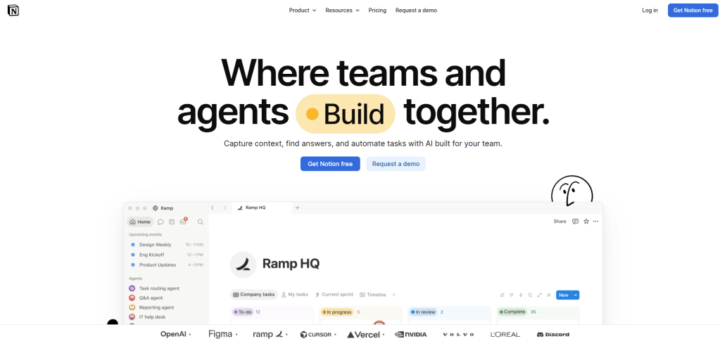 Notion web page